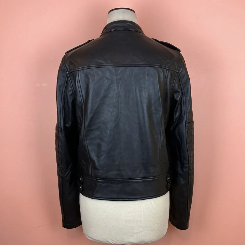 Bolvaint Adelais Lamb Leather Moto Jacket Black Buttery Soft Women's XL